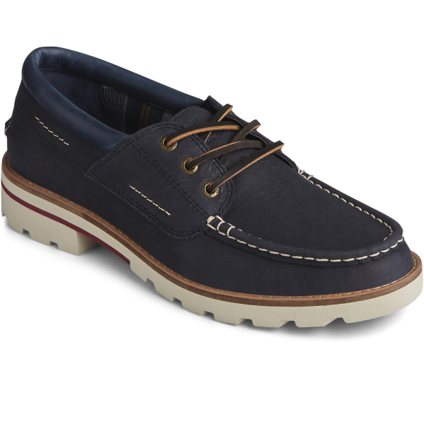 Women s Authentic Original Lug Moc Toe Galway Leather Dress Blues Boat Shoe (STS85607) Supply