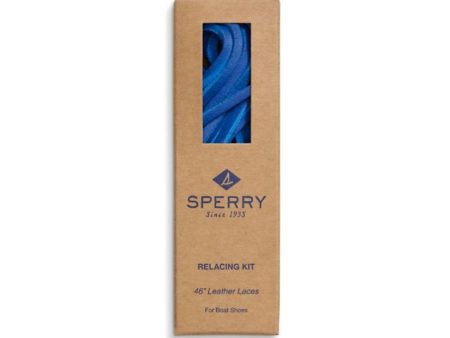 เชือกผูกรองเท้า Unisex Sperry Navy Blue Leather Lace & Needle Kit Hot on Sale