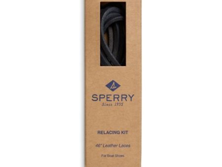 เชือกผูกรองเท้า Unisex Sperry Black Leather Laces For Cheap