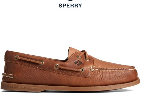 Men s Authentic Original™ Tumbled Boat Shoe Brown (STS25292) Online Hot Sale