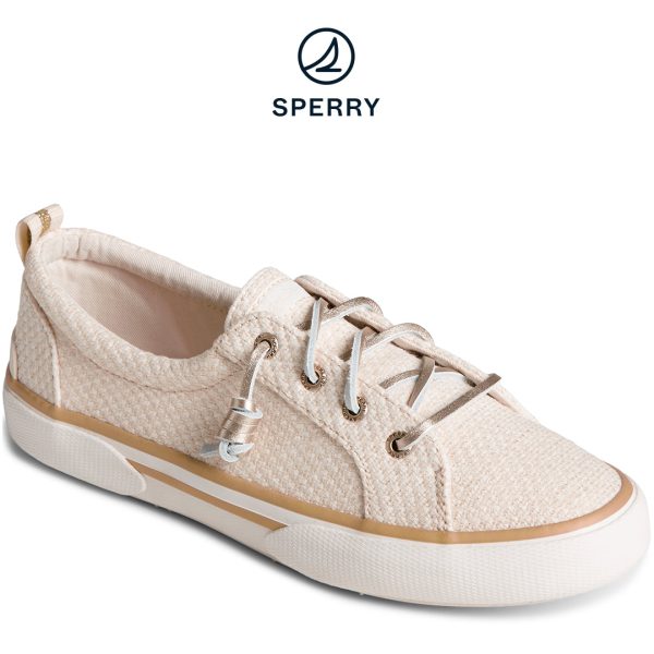 Women s SeaCycled™  Pier Wave Basket Weave Shimmer Sneaker Cream (STS88795) Online Sale