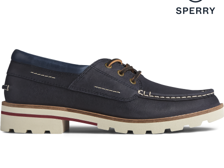 Women s Authentic Original Lug Moc Toe Galway Leather Dress Blues Boat Shoe (STS85607) Supply