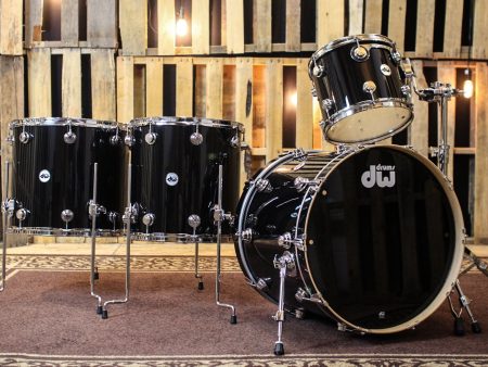 DW Collector s Maple VLT Gloss Black Drum Set - 22,12,16,18 - SO#1167899 Sale