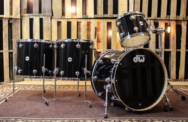 DW Collector s Maple VLT Gloss Black Drum Set - 22,12,16,18 - SO#1167899 Sale