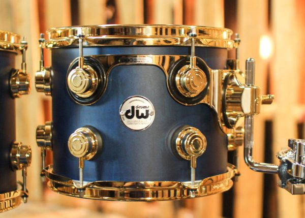 DW Collector s Maple Mahogany Regal Blue Satin Oil Drum Set - 22,10,12,14,16,14sn - SO#1304638 For Sale