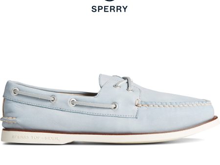 Men s Gold Cup Authentic Original Cross Lace Nubuck Boat Shoe - Blue (STS24013) Discount