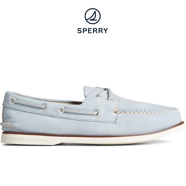 Men s Gold Cup Authentic Original Cross Lace Nubuck Boat Shoe - Blue (STS24013) Discount