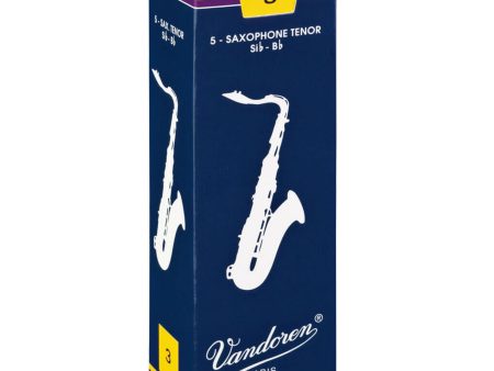 Vandoren SR223 Tenor Sax Traditional Reeds - Strength 3 - Box of 5 Online Hot Sale