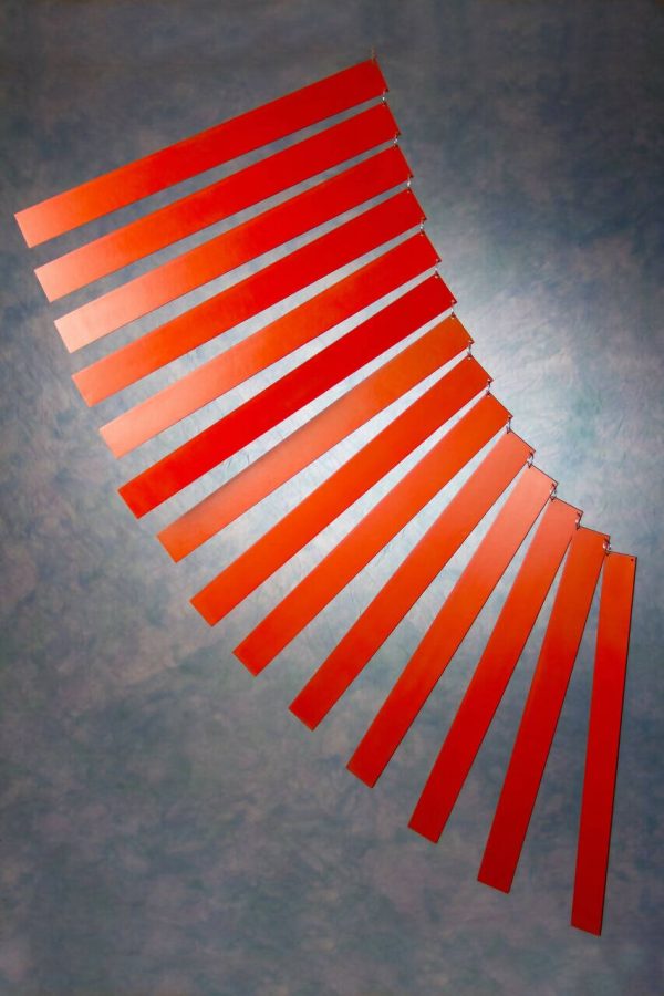 Rectangular Rays in Paprika and Gray For Sale