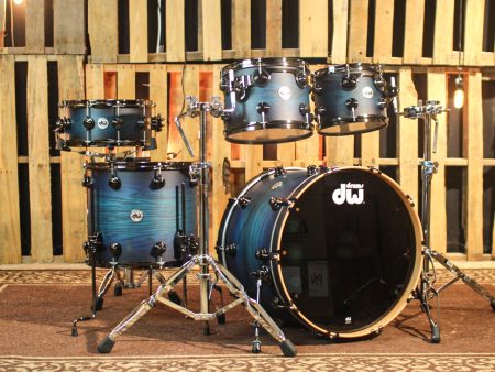 DW Collector s Pure Oak HVLT Azure Black Burst Drum Set - 16x22,8x10,9x12,14x16,6x14 - SO#1302115 Online now