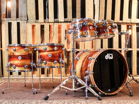 DW Collector s 333 Natural Lacquer over Horizontal Padauk Drum Set - 22,10,12,14,16 - SO#1382338 Hot on Sale