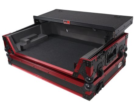 ProX XS-RANEONEWLTFRLED ATA Flight Style Road Case - For RANE ONE DJ Controller - With Sliding Laptop Shelf, Wheels, & LED Kit - Limited Edition Red Cheap