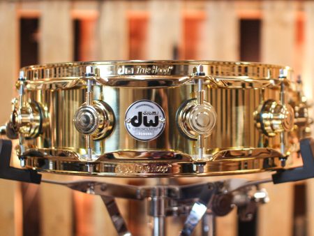 DW 4x14 Collector s Bell Brass Snare Drum w  Gold Hardware - DRVN0414SPG Online Hot Sale