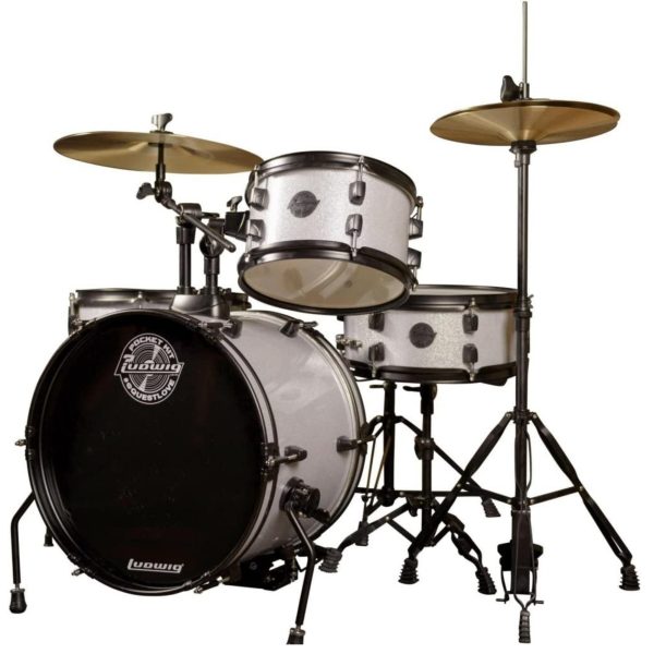 Ludwig Questlove The Pocket Kit 4-Piece Drum Kit for Young Musicians, White Sparkle Finish on Sale