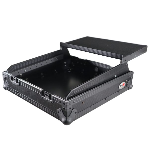 ProX XS-19MIXLTBL 10U Top Mount DJ Mixer Case - 19  Slanted - Pro Audio Equipment Storage - Black On Black For Cheap