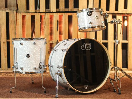 DW Performance White Marine Pearl Rock Drum Set - 14x24, 9x13, 16x16 Sale