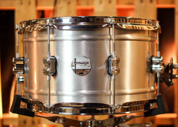 PDP 8x14 Concept Dual-beaded Brushed Aluminum Snare Drum - PDSN0814NBAC on Sale