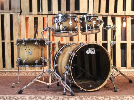 DW Collector s 333 Candy Black Burst over Pecky Oak Drum Set - 22,10,12,16 - SO#1352483 For Sale