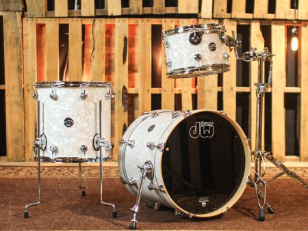 DW Performance White Marine Pearl Bop Drum Set - 14x18, 8x12, 14x14 Fashion