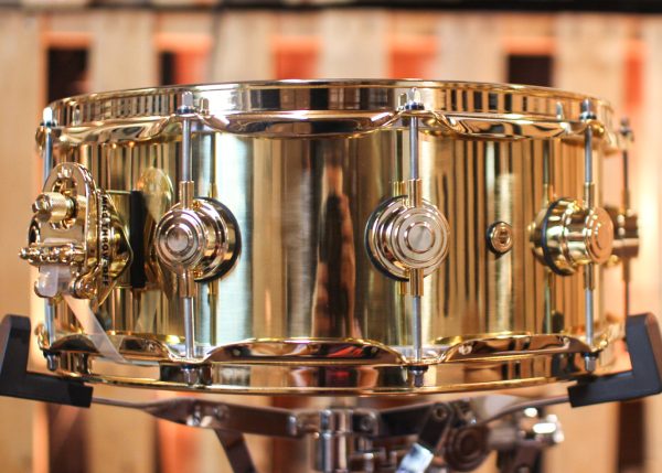 DW 5.5x14 Collector s Bell Brass Snare Drum w  Gold Hardware - DRVN5514SPG on Sale