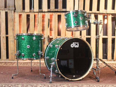 DW Collector s Santa Monica Green Glass Drum Set - 14x22,9x13,14x16 - SO#1320872 Online Sale