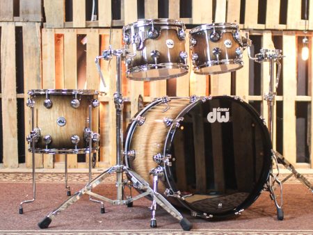 DW Collector s Maple Black Burst over Super Curly Maple Drum Set - 22,10,12,14 - SO#1303749 Cheap