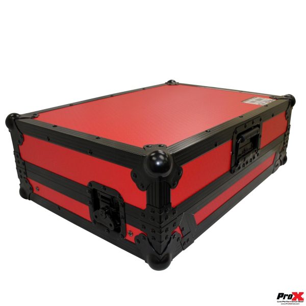 ProX XS-DDJSR2LTRBLED ATA Flight Case - Pioneer DDJ-SR2 DJ Controller - With Laptop Shelf & LED - Black Red Discount