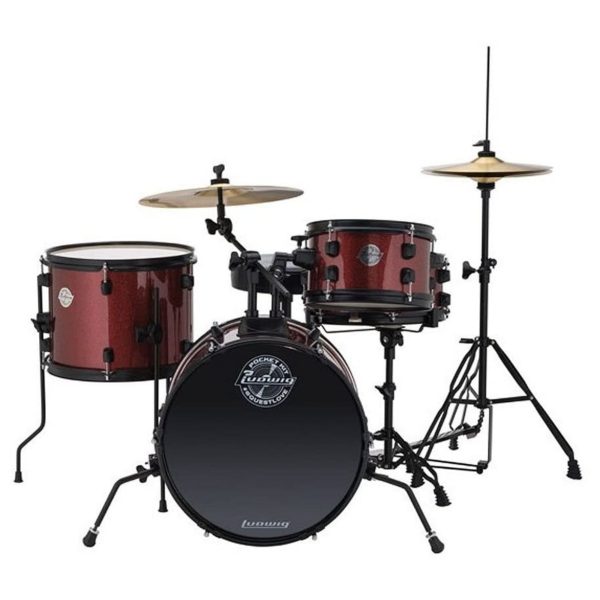 Ludwig Questlove The Pocket Kit 4-Piece Drum Kit for Young Musicians, Red Wine Finish Online