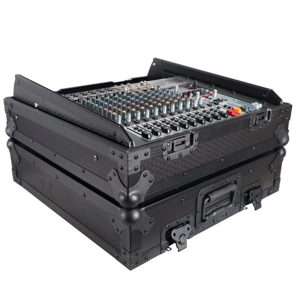 ProX XS-19MIXLTBL 10U Top Mount DJ Mixer Case - 19  Slanted - Pro Audio Equipment Storage - Black On Black For Cheap