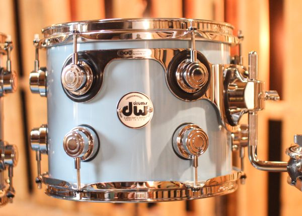 DW Collector s Maple Mahogany Solid Sky Blue Drum Set - 22,10,12,16 - SO#1288922 Cheap