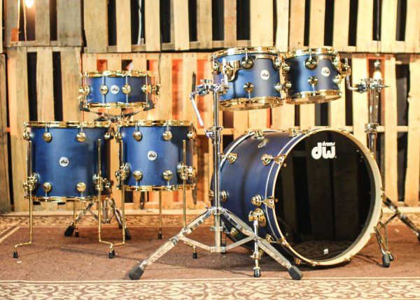 DW Collector s Maple Mahogany Regal Blue Satin Oil Drum Set - 22,10,12,14,16,14sn - SO#1310429 Hot on Sale