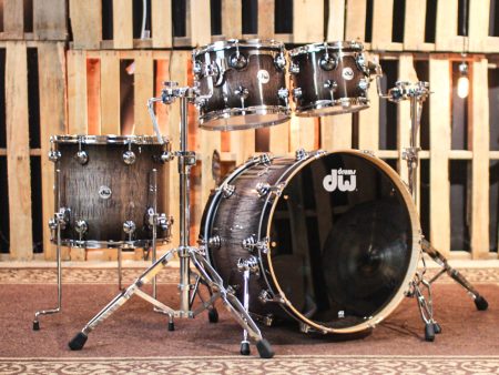 DW Collector s 333 Candy Black Burst Knockdown over Curly Maple Drum Set - 22,10,12,16 - SO#1313021 For Cheap