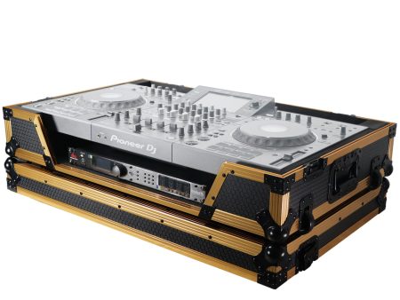 ProX XS-XDJXZWFGLD ATA Flight Case - For Pioneer XDJ-XZ DJ Controller - With 1U Rack Space & Wheels - Gold Black Online Hot Sale