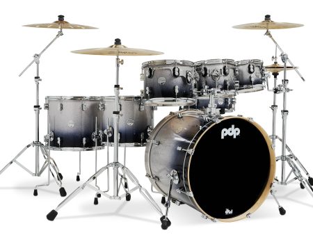 PDP Concept Maple Silver to Black Fade 7-Piece Drum Set PDCM2217SB Hot on Sale