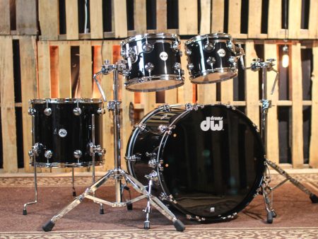 DW Collector s Pure Birch Solid Black Lacquer Drum Set - 22,10,12,16 - SO#1341028 For Cheap