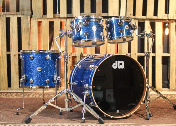 DW Collector s Maple Mahogany Blue Glass Drum Set - 22,10,12,16 - SO#1330546 on Sale