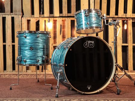 DW Performance Turquoise Oyster Rock Drum Set - 14x24, 9x13, 16x16 Cheap