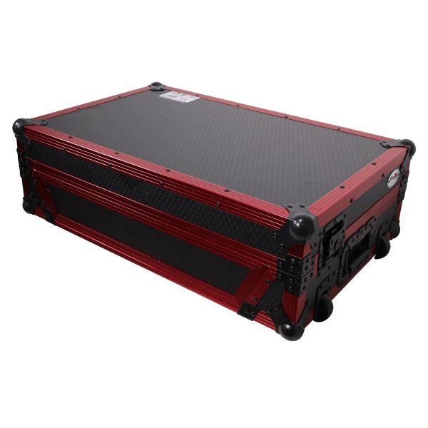 ProX XS-RANEONEWLTFRLED ATA Flight Style Road Case - For RANE ONE DJ Controller - With Sliding Laptop Shelf, Wheels, & LED Kit - Limited Edition Red Cheap