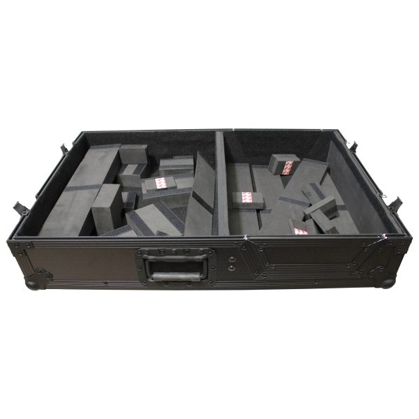 ProX XS-TMC1012WBL ATA-300 Style Flight Case - For Single Turntable in Battle Mode & 10  or 12  DJ Mixer - Black on Black Cheap