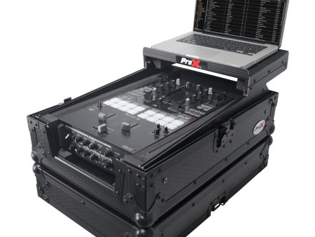 ProX XS-M11LTBL ATA-300 Style Flight Road Case - Fits Pioneer DJM S11   Rane 70   72 MK2 - With Laptop Shelf - Black on Black Sale