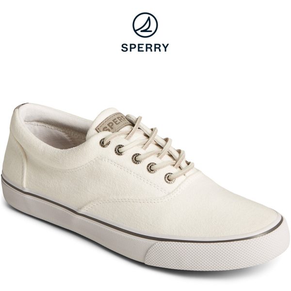 Men s SeaCycled™ Striper II CVO Textile Sneaker White (STS25514) Hot on Sale