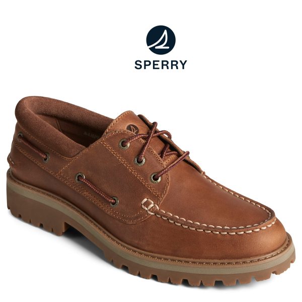 Men s Authentic Original™ Unlined 3-Eye Lug Boat Shoe Tan (STS25572) Online