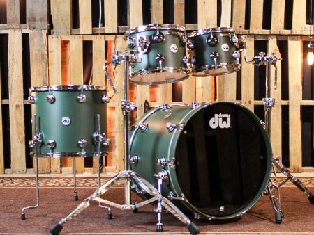 DW Collector s Maple SSC Army Green Hard Satin Drum Set - 22,10,12,16 - SO#1386428 For Sale