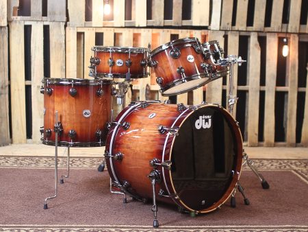 DW Collector s Series Natural to Rich Red Burst Over Macore Drum Set - SO#1138503 on Sale