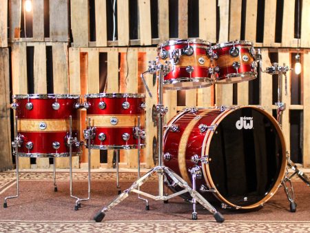 DW Collector s 333 Cherry Metallic Graphics over Heartwood Quilted Maple Drum Set - 22,10,12,14,16 - SO#1383153 Online Hot Sale