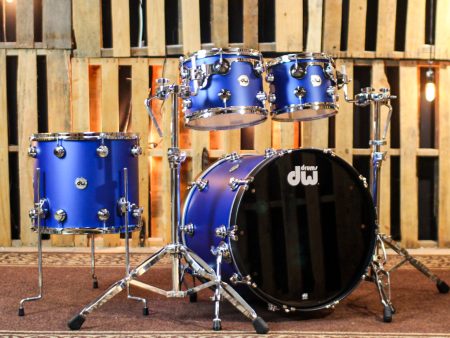 DW Collector s Maple SSC Blue Metallic Hard Satin Drum Set - 22,10,12,16 - SO#1367489 Hot on Sale