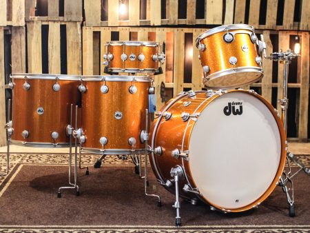 DW Collector s Maple Spruce Tangerine Sparkle Exotic Drum Set 24 13 16 18 7x14 - SO #1157540 Fashion