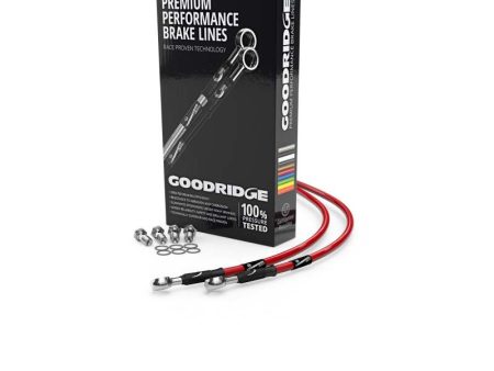 Goodridge 85-86 Yamaha FZ750 Red Rear SS Brake Lines Online Hot Sale