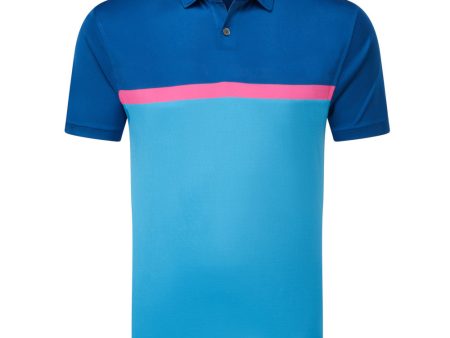 FootJoy Colour Block Interlock Polo Shirt - Ocean Sale